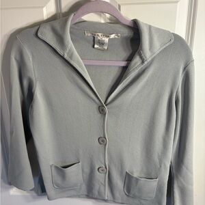 Max studio retro style cardigan jacket steel blue